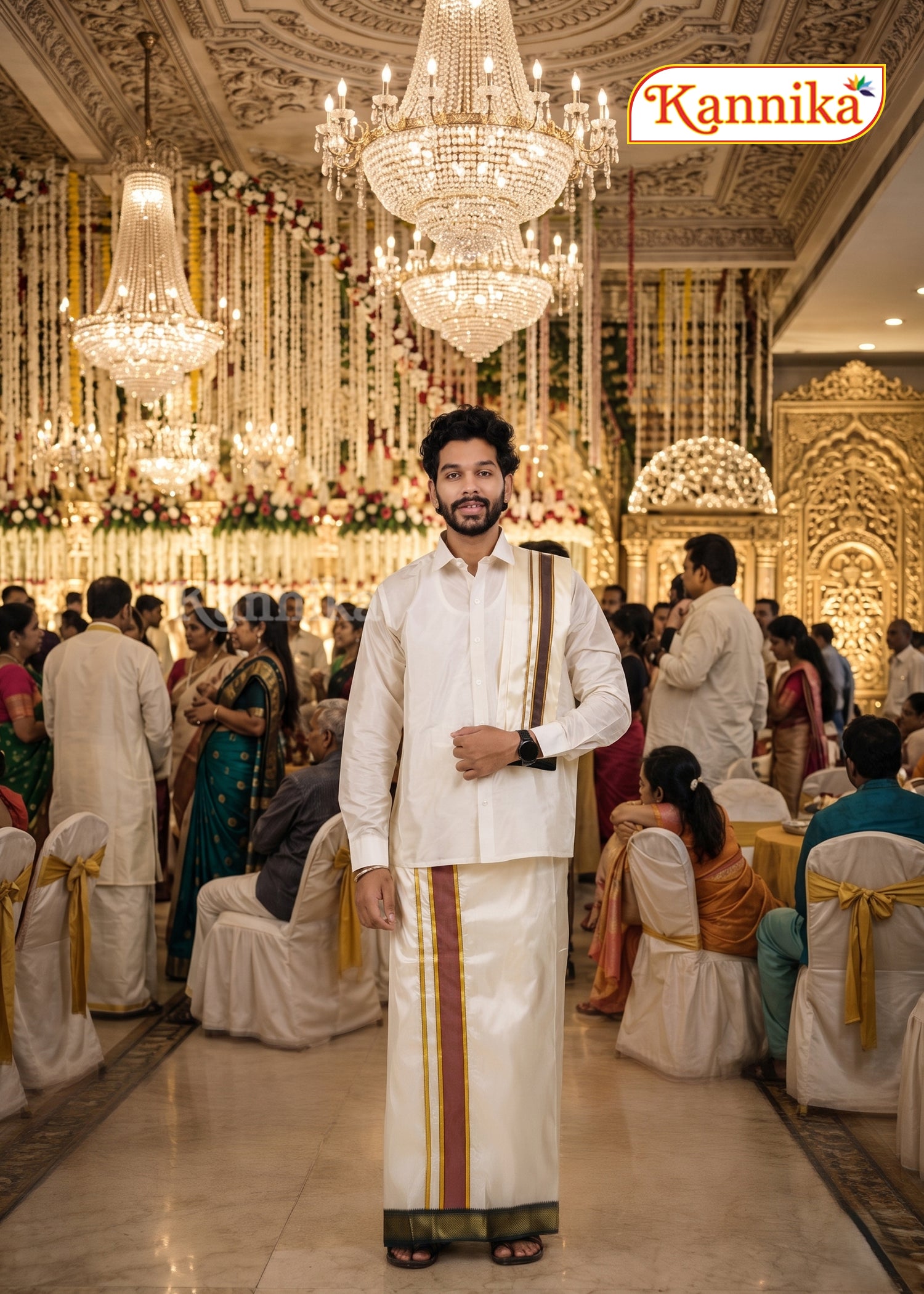 Korvai Silk Dhoti 9 Kan a ethnic wear for men | kannika