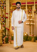 Ottiko Kattiko Dhoti | 1.5 Inch Jari Dhoti | Velcro Silk Mix Dhoti