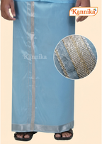 Mappillai Dhoti Suit Sets For Wedding Art blue
