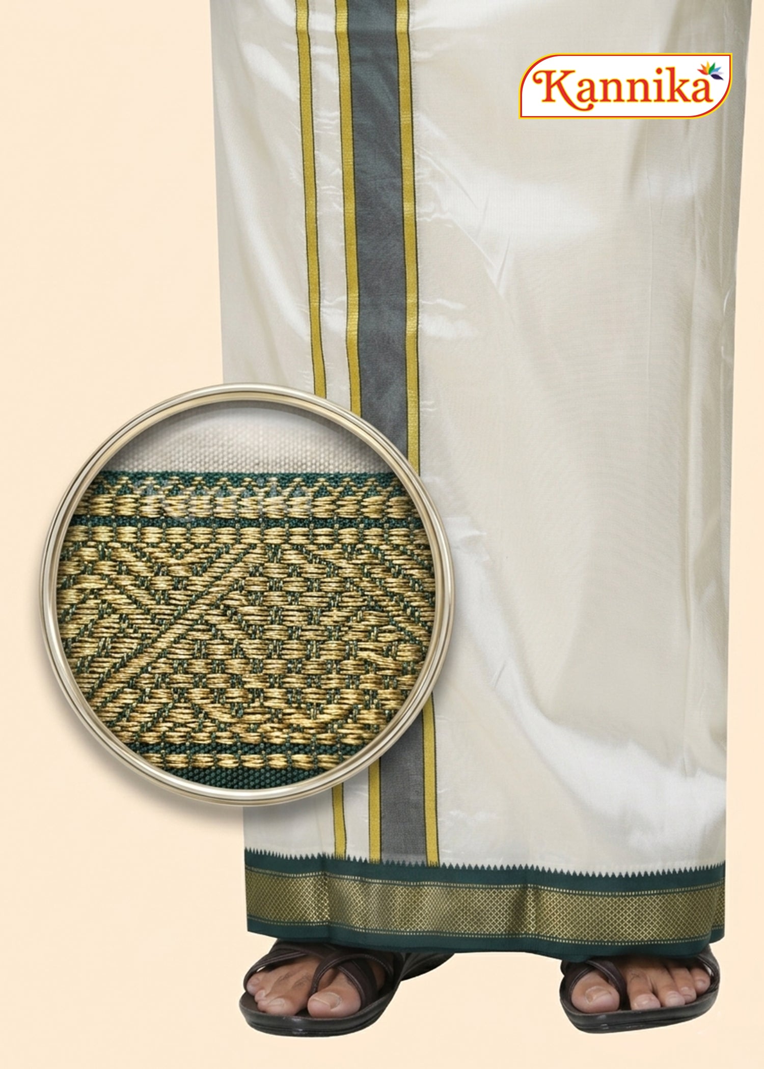 Korvai Silk Dhoti 5 Kan a ethnic wear for men | kannika