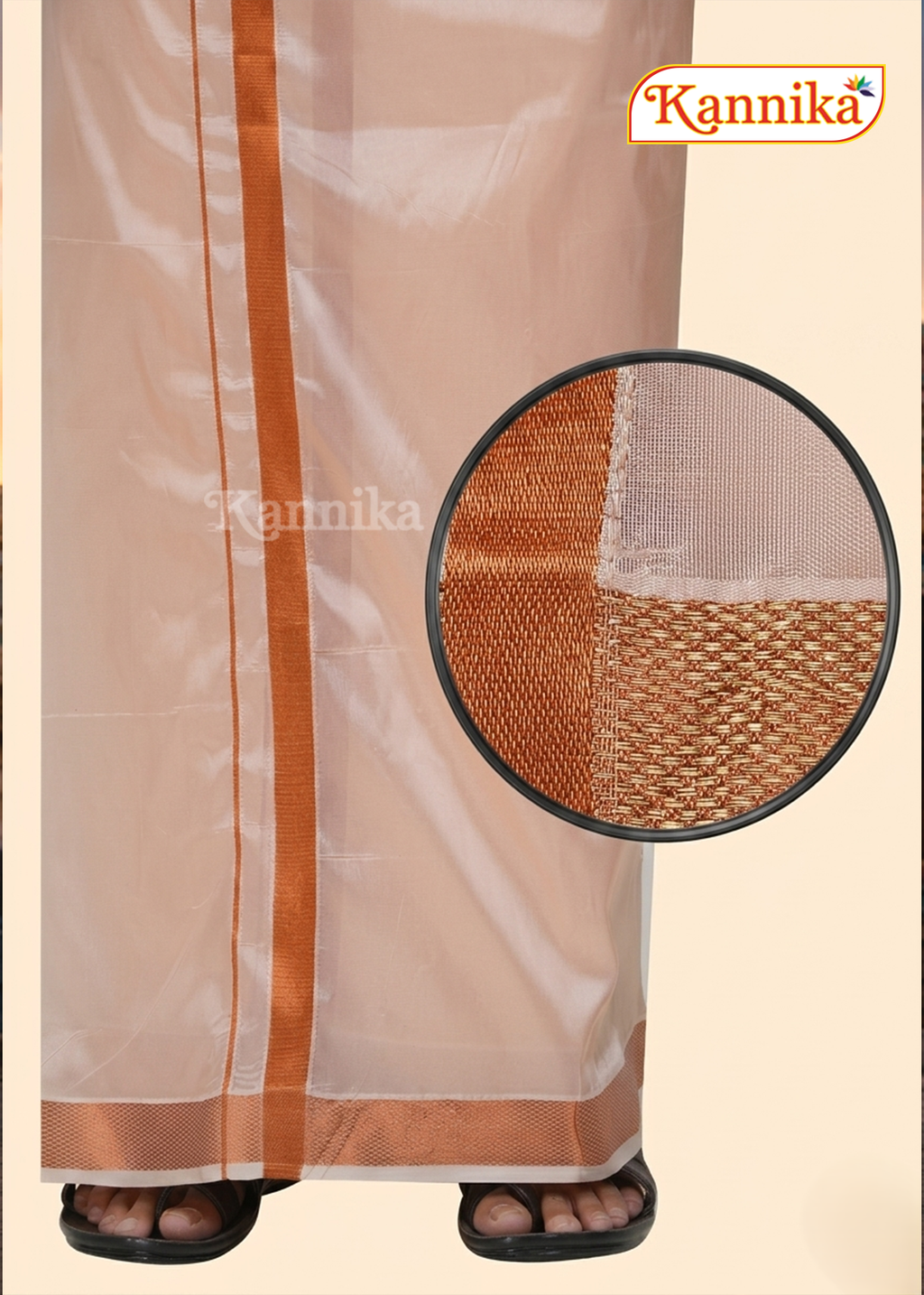 Mappillai Dhoti Suit Sets For Wedding Art Silk Orange