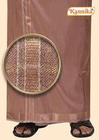 Mappillai Dhoti Suit Sets For Wedding Art Silk coper copper