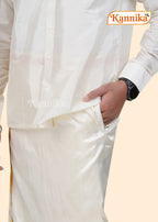 Ottiko Kattiko Dhoti | 2 Inch Jari Dhoti | Velcro Silk Mix Dhoti