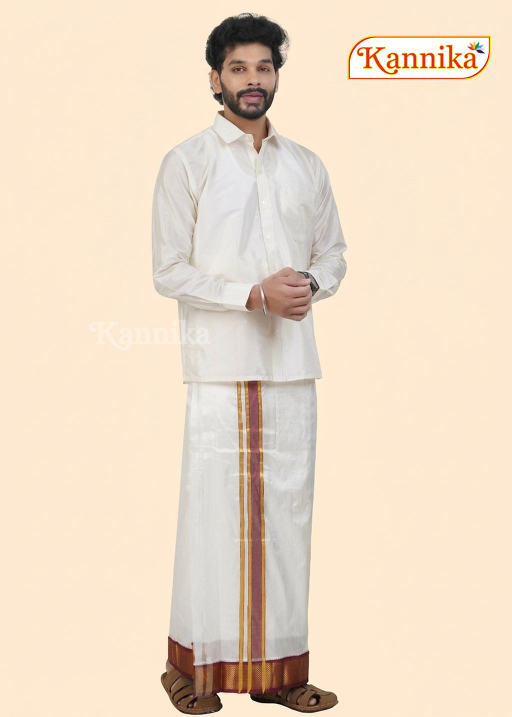 Korvai Silk Dhoti 7 Kan a ethnic wear for men | kannika