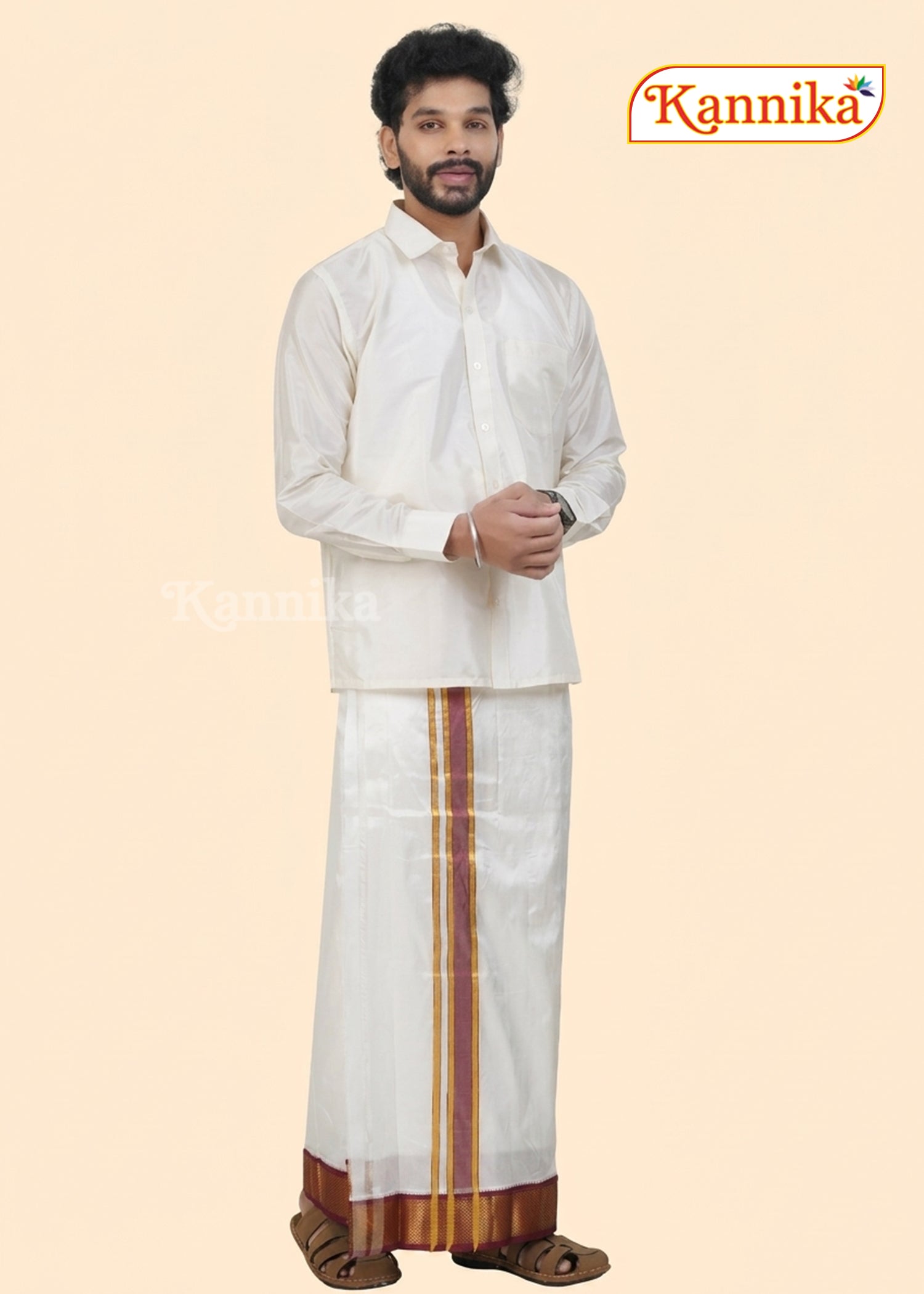 Korvai Silk Dhoti 13Kan a ethnic wear for men | kannika