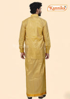 Mappillai Dhoti Suit Sets For Wedding Art Silk sanal