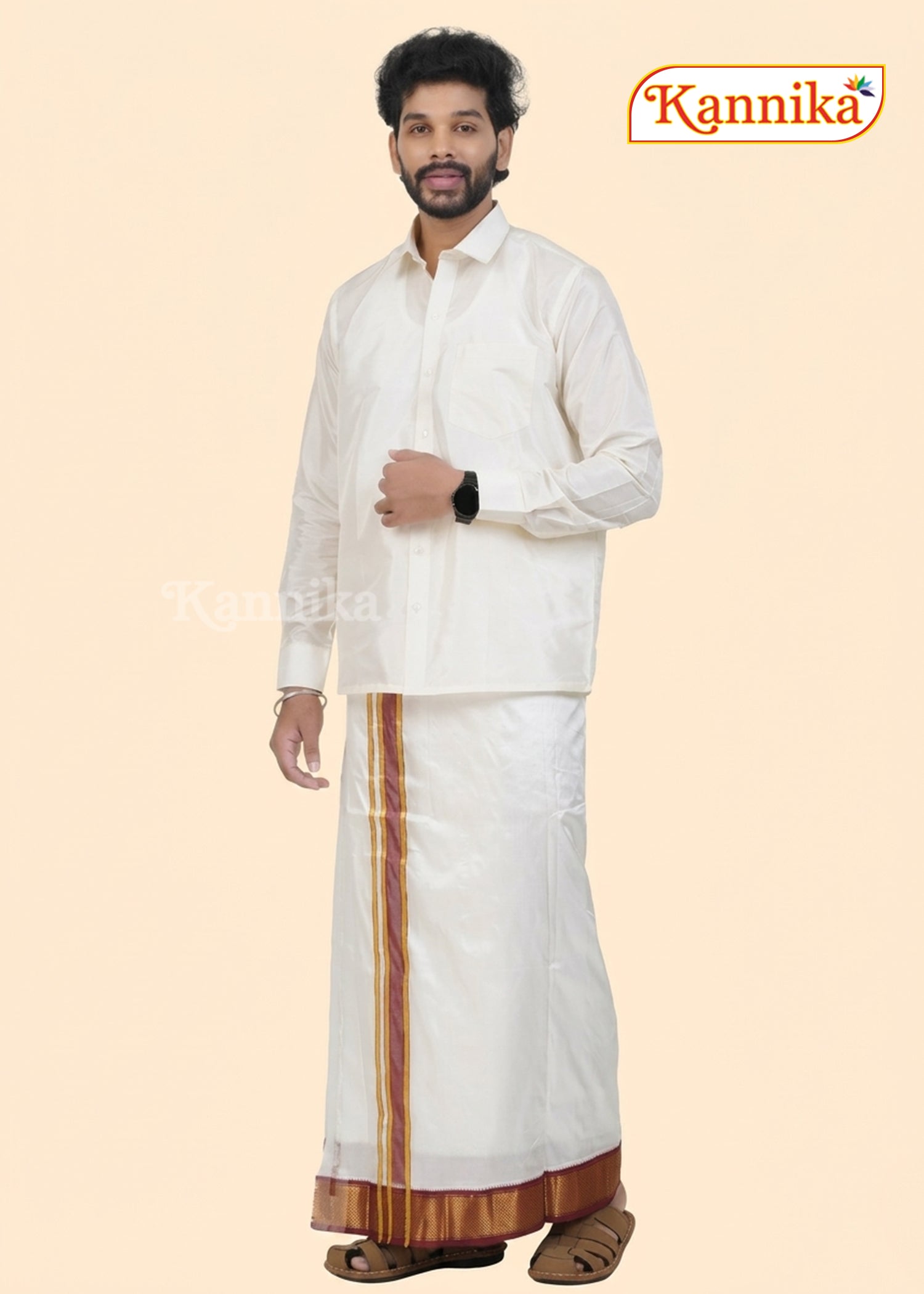 Korvai Silk Dhoti 9 Kan a ethnic wear for men | kannika