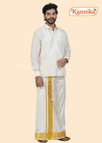 Ottiko Kattiko Dhoti | 5 Inch Jari Dhoti | Velcro Silk Mix Dhoti
