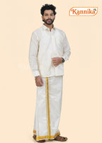 Ottiko Kattiko Dhoti | 2 Inch Jari Dhoti | Velcro Silk Mix Dhoti