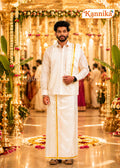 Ottiko Kattiko Dhoti | Half Inch Jari Dhoti | Velcro Silk Mix Dhoti